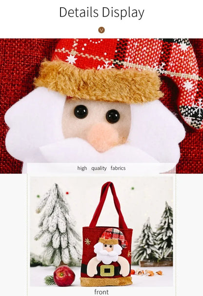 PCS 1-20 Christmas Gift Bags Handbags Tote Bags Candy Bags Snowman Bear Gift Bags Storage Bags Christmas Decoration