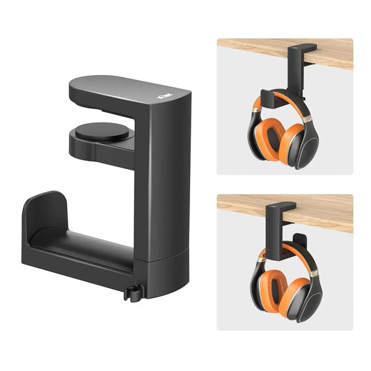 360° Rotating Headphone Stand Aluminum Support Headset Stand PC Gaming Headset Stand Desk Hanger Hook For Earphone Controller 