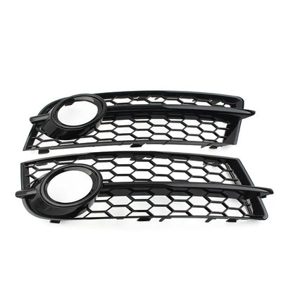 Pair Glossy Black Car Fog Lamp Grille For Audi TT 8J 2006-2014 Front Bumper Honeycomb Mesh Light Cover Exterior Accessories