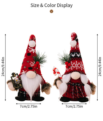 Christmas Decorations Gnome Plush doll Knitted Hat Dwarf Doll Christmas Ornaments Handheld Crutch Faceless Doll Xmas Kids Gift