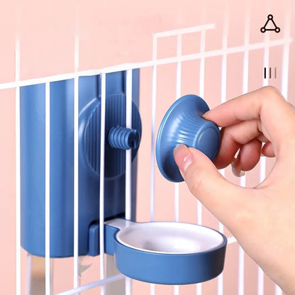 Water Dispenser Pet Automatic Pet Feeder Hanging Bowl Water Bottle Food Container Dispenser for Puppy Cats Rabbit Guinea Pig