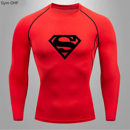 Men Gym Fitness Workout Tights Sport Jersey Athletic Running Shirt Compression Long Sleeve T Shirt Men Elastic Training T-shirt