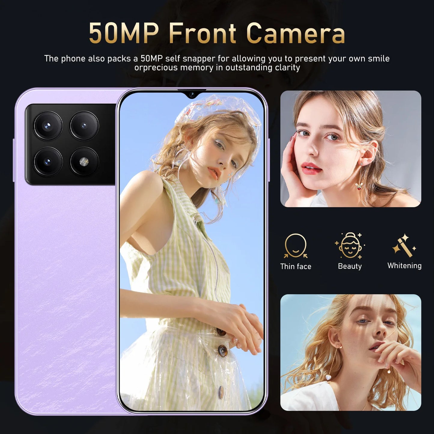 Hot-selling New F6 Pro Mobile Phone 7.3-inch Ultra-large Screen HD Smartphone Portable Cheap Android Smartphone S22Ultra Celular