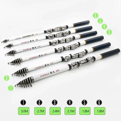 JOSBY Telescopic Rock Fishing Rod Spinning Carp Feeder Carbon Fiber Pesca 3M 2.7M 2.4M 2.1M 1.8M 1.5M Mini Travel Ultra durable