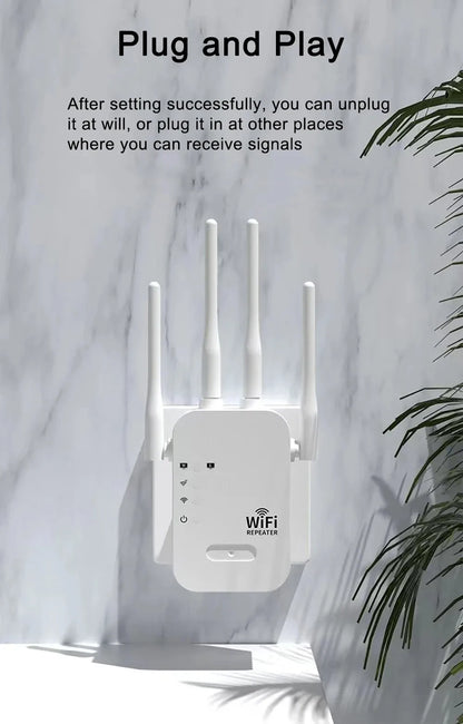 1200Mbps WiFi Repeater Wireless WIFI Extende WiFi Booster 2.4G/5G Dual-band Network Amplifier Long Range Signal WiFi Router