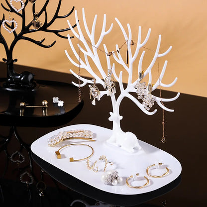 Deer Jewelry Display Stand Tray Storage Racks Earrings Necklaces Rings Jewelry Box Desktop Organizer Holder Make Up Packaging