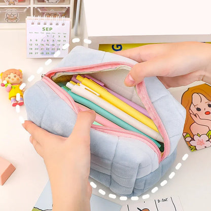 Kawaii Pencil Case Pillow Large Capacity Cosmetic Bag Cute Back To School for Girls Office Students Supplies Stationery