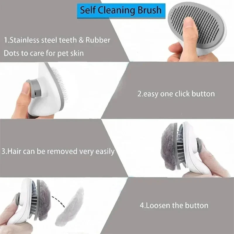 Pet Dog Brush Cat Comb Self Cleaning Pet Hair Remover Brush For Cats Dogs Grooming Tools Pets Dematting Comb Dogs Accessories