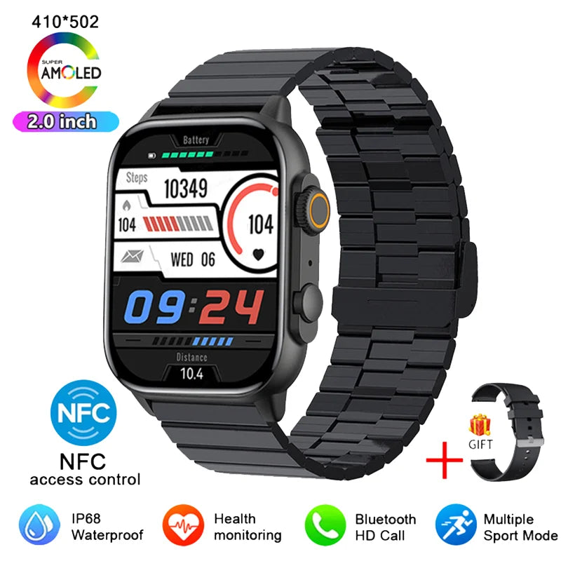 2024 New NFC Smart Watch AMOLED Screen Always Display The Time PK Ultra Series HK 8 Pro max Smartwatch Men Waterproof Watches