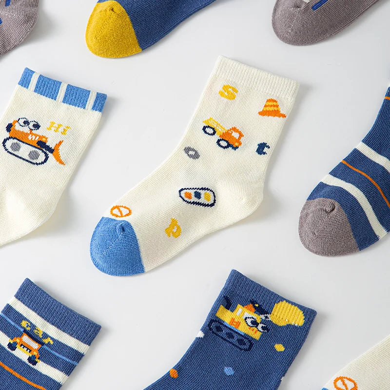 5 Pairs /Lot Baby Girl Soft Boneless Combed Cotton Socks Warm Cartoon Children's Socks For Boys Newborn Floor Socks Miaoyoutong