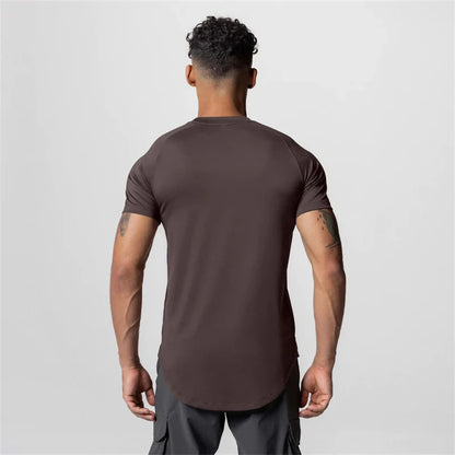 2023 New Gym Muscle Fitness T Shirt Brand Men Outdoor Mesh breathable Streetwear short Sleeve Male Summer Bodybuilding Tee Tops