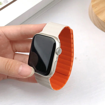 Magnetic Loop for Apple Watch Bands 44mm 40mm 49mm 45mm 41mm 38mm Silicone Bracelet iWatch Series 9 8 7 6 5 4 3 Se ultra 2 strap