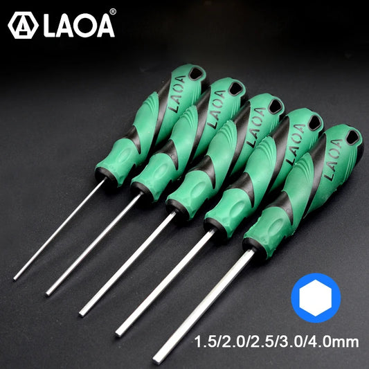 LAOA Screwdriver Allen Driver Precision Hexagon Socket Screwdriver Magnetic Hex Screwdriver 1.5MM/2.0MM/2.5MM/3MM/4MM