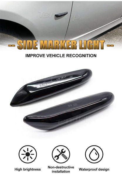 LED Dynamic Side Marker Mirror Indicator Lamp Flowing Water Turn Signal Light For BMW E90 E91 E92 E93 E60 E87 E82 E61 E46 X1 X3