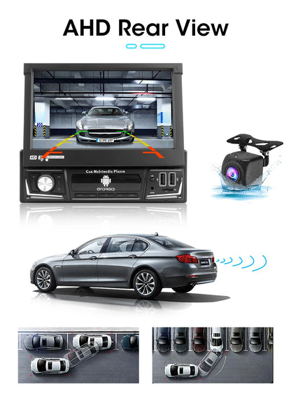 Din Car Radio Android 12 GPS Navigation Retractable 1din Touch Screen Multimedia Player Universal 7" MP5 Audio Video No DVD