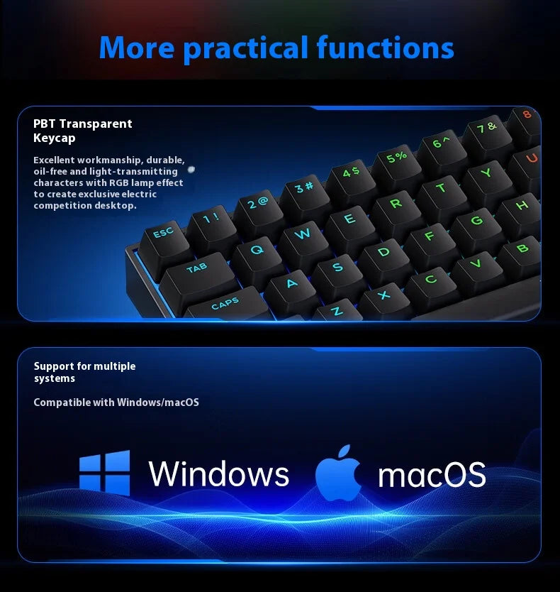 MCHOSE ACE60 Pro Magnetic Axis Mechanical Keyboard Gaming And Esports Desktop Computer Customized Wired Keyboard USB Interface