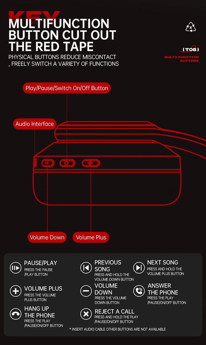 Coca-Cola Audifomos Bluetooth Inalambrico Wireless Headphones Bluetooth 5.3 Earphone Stereo HIFI Headset Game Earbuds With Mic