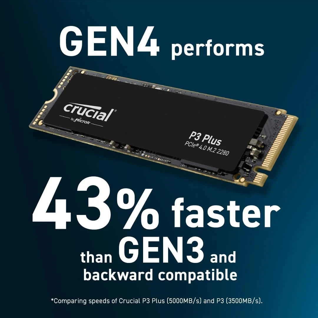 Crucial P3 Plus 500GB 1TB 2TB PCIe Gen4x4 SSD 3D NAND NVMe M.2 2280 Gaming Solid State Drive,up to 5000MB/s,Original and NEW