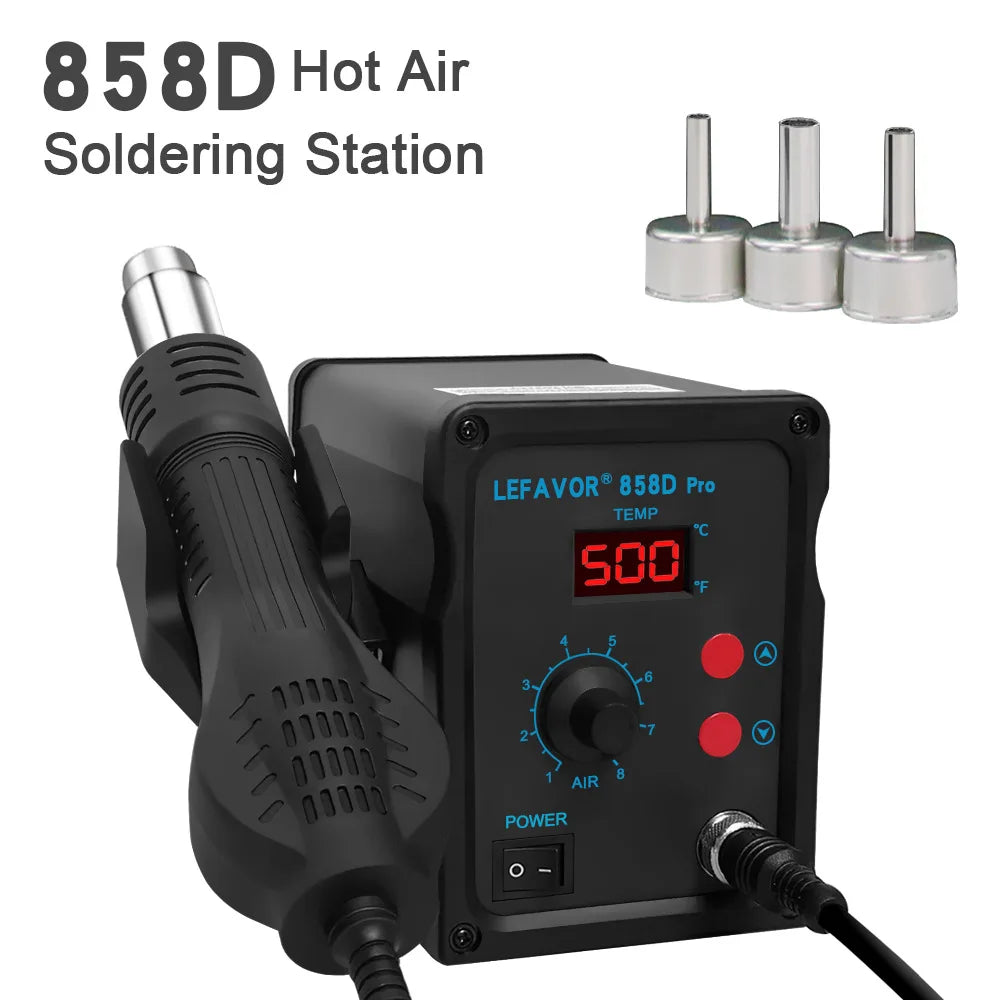 858D Hot Air Gun BGA Soldering Rework Station Blower Hair Dryer Hairdryer Soldering Heat Gun 220V 110V SMD SMT Welding Repair