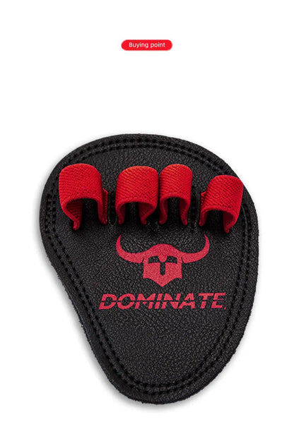 1Pair Cowhide Fitness Gym Grip Pads 4 Finger Loop Workout Gloves Men Women Hand Palm Protect Weightlifting Powerlifting Deadlift