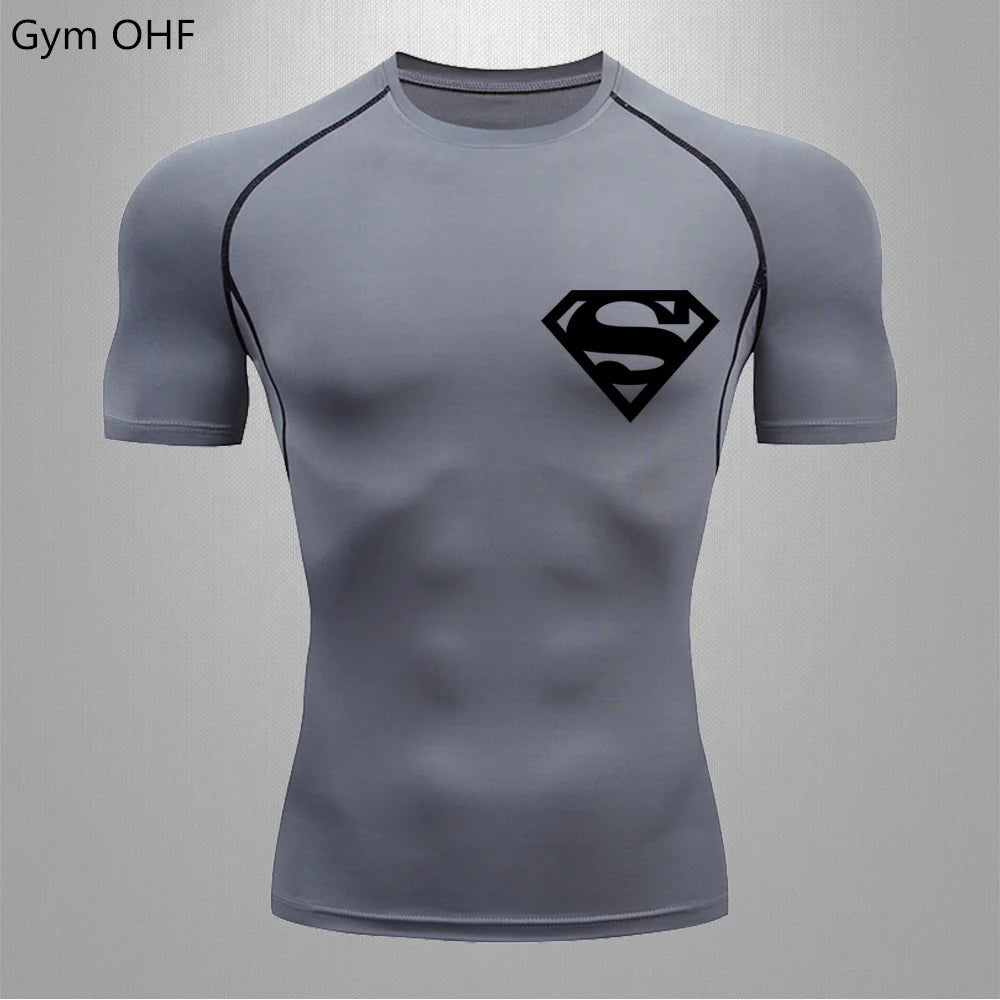 Men Gym Fitness Workout Tights Sport Jersey Athletic Running Shirt Compression Long Sleeve T Shirt Men Elastic Training T-shirt