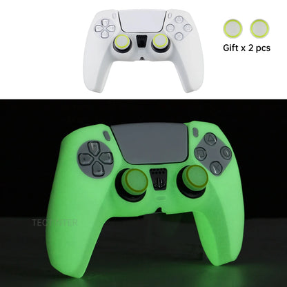 Glowing Silicone Cover For PS5 Controller Thumbstick Grip Caps Rubber Case Shell For PS5 Gamepad Joystick For PS5 Accessories