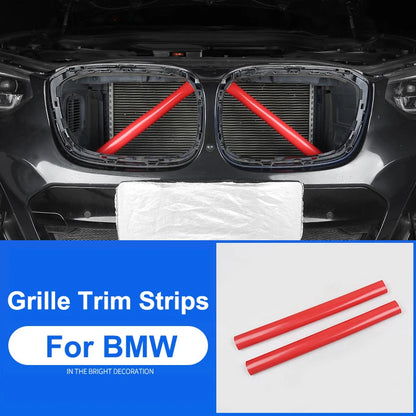 2Pcs Car Strip Sticker Cover Front Grille Trim Strips Car Styling For Bmw F01 F02 F10 F11 F06 F12 F45 F46 F48 X1 5/6/7 Series