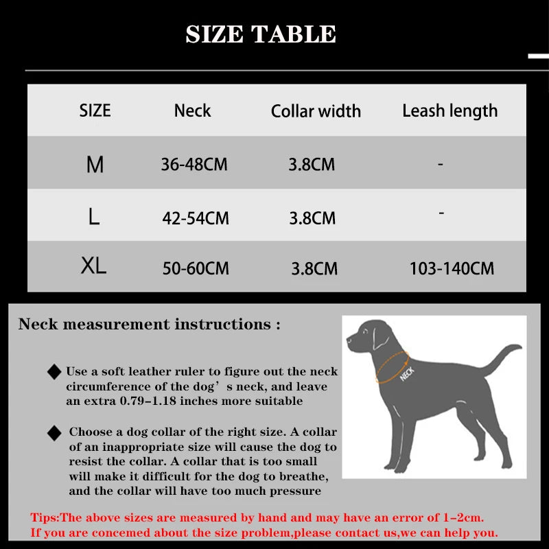 Pet Dog Collar Leash Set Nylon Material Durable Dog Collar Reflective Leash Pet Tactical Training Dog Collar Large Dog Leash Set