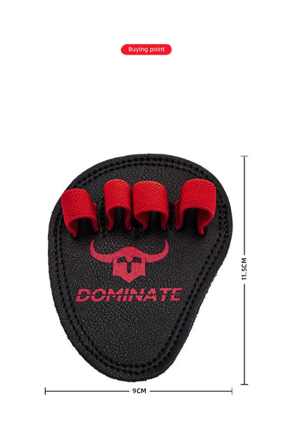 1Pair Cowhide Fitness Gym Grip Pads 4 Finger Loop Workout Gloves Men Women Hand Palm Protect Weightlifting Powerlifting Deadlift