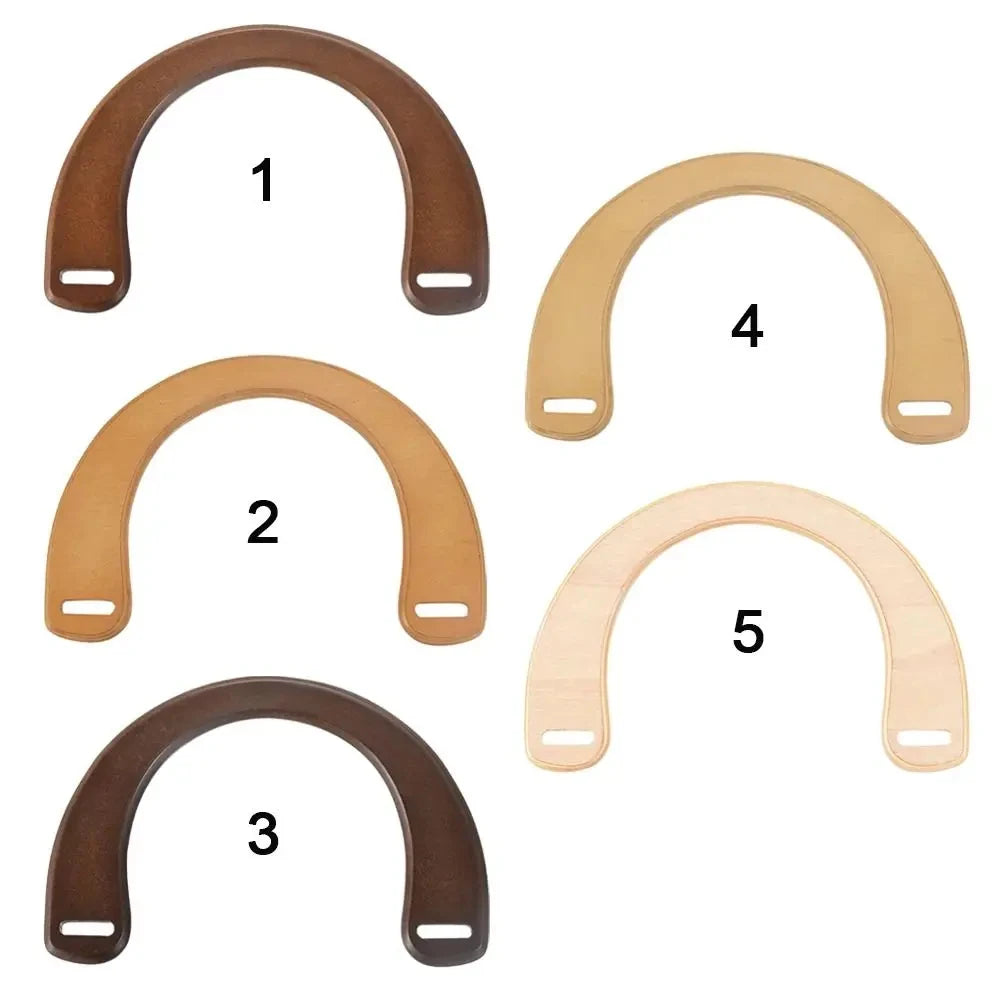 Detachable U-shaped Wooden Handles Shoulder Bag Strap Handbag Gift Box Replacement Handles 18.5cm DIY Purse Luggage Accessories