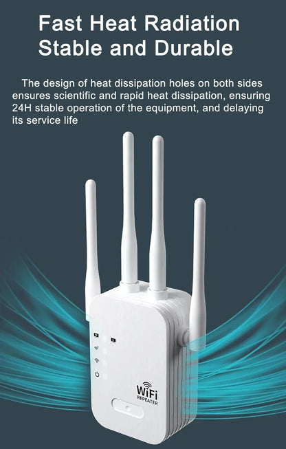 1200Mbps WiFi Repeater Wireless WIFI Extende WiFi Booster 2.4G/5G Dual-band Network Amplifier Long Range Signal WiFi Router