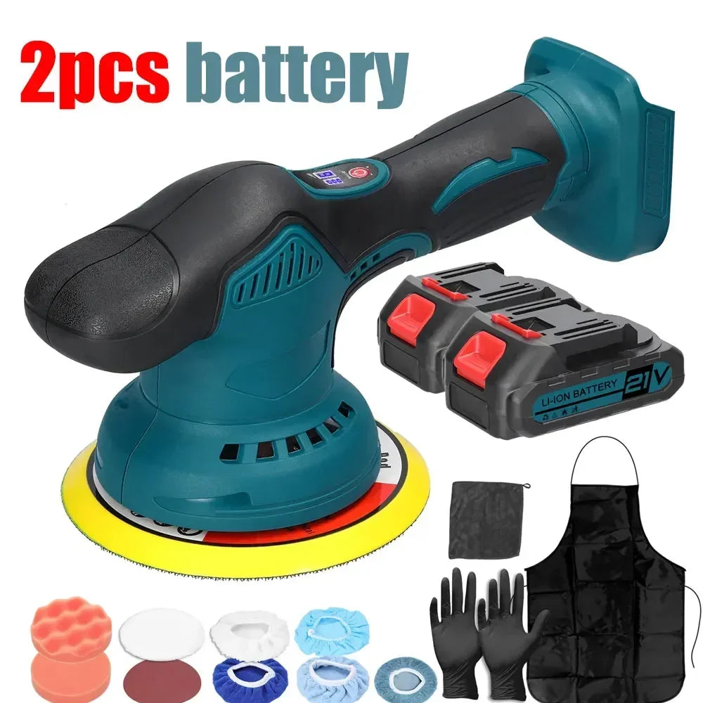 21V Cordless Car Polisher 6 Gears Speed Electric Polishing Tool Multifunctional Metal Waxing Rust Removal Wood Sanding Machine