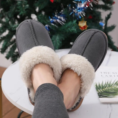 Comwarm Fuzzy House Slippers For Women Winter Plush Slippers Soft Flats Fluffy Furry Slippers Warm Home Slippers Indoor Outdoor