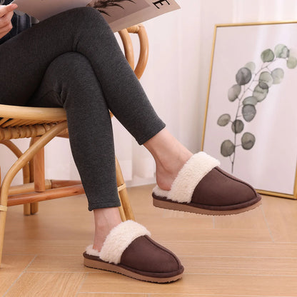 Comwarm Fuzzy House Slippers For Women Winter Plush Slippers Soft Flats Fluffy Furry Slippers Warm Home Slippers Indoor Outdoor