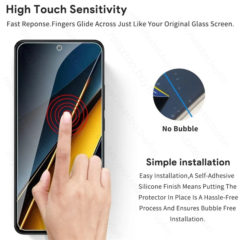 2PCS Tempered Glass Full Cover Screen Protector Case For Xiaomi PocoX6 Poco X6 Pro 5G Protective Glass On Poko Little X6Pro X 6