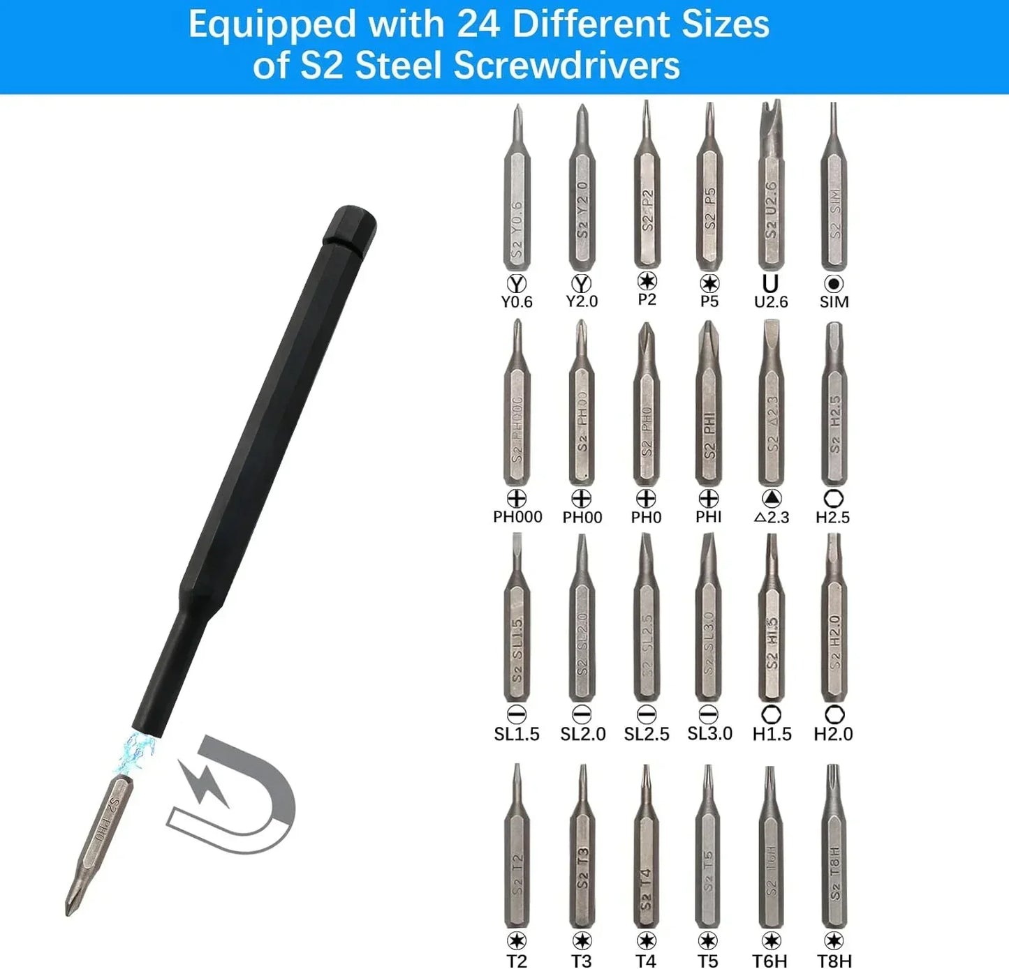 Precision Screwdriver Set 25 in 1 Mini Repair Tool Kit Torx Phillips Magnetic Screw Driver Bits for Xiaomi Iphoine Laptop Watch