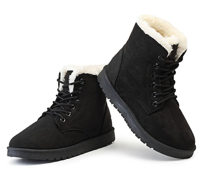 2022 New Fashion Women Boots Winter Snow Boots Female Boots Warm Lace Flat with Women Shoes Tide Shoes Hot Sale 35-40