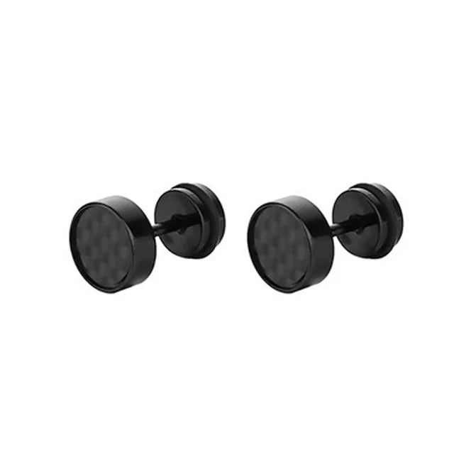 1-9 Pairs Black Stainless Steel Screw Stud Earrings For Men Women Piercing Small Huggie Hoop Earrings Set For Unisex