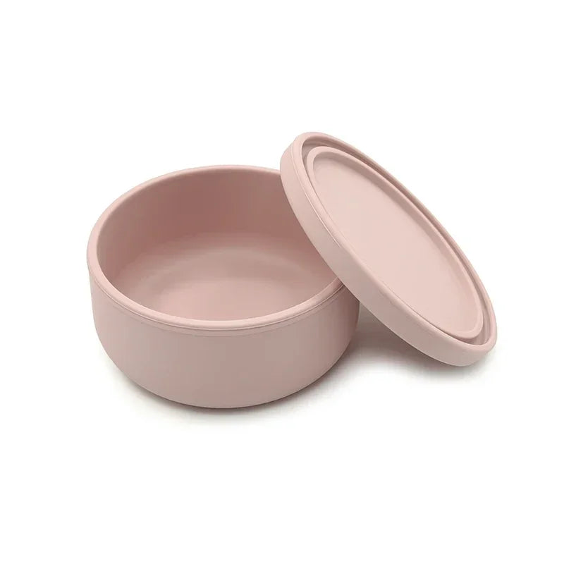 100% Food Grade Non-Toxic BPA Free Toddler First Stage Feeding Silicone Baby Bowl with Lids