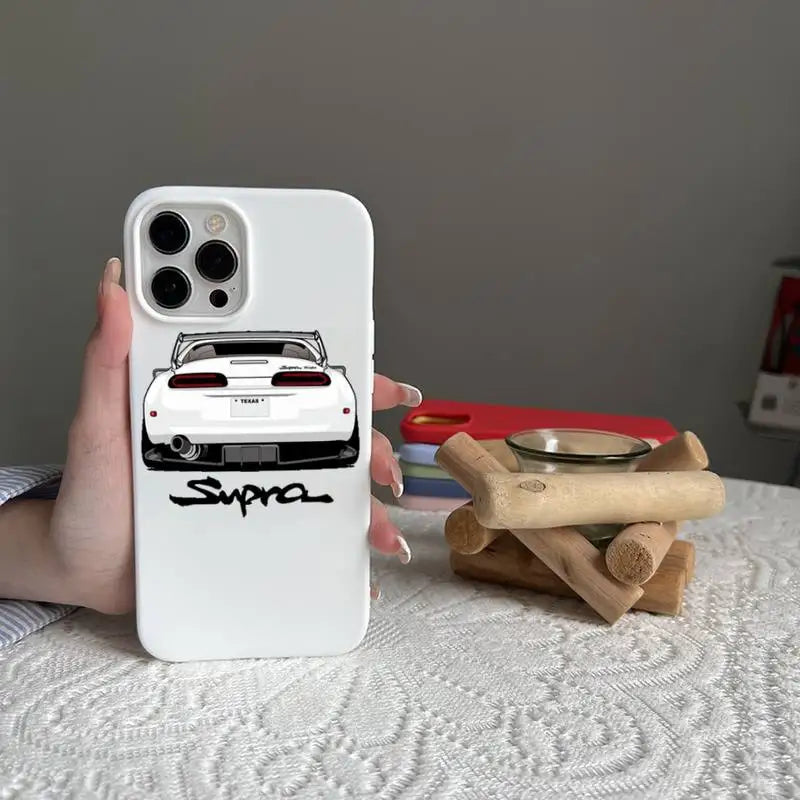 Men Cool Sports Cars JDM Phone Case For iPhone 15 14 13 12 11 Pro Max Mini SE X Xs XR 7 8 Plus Silicone Cover Shockproof Fundas