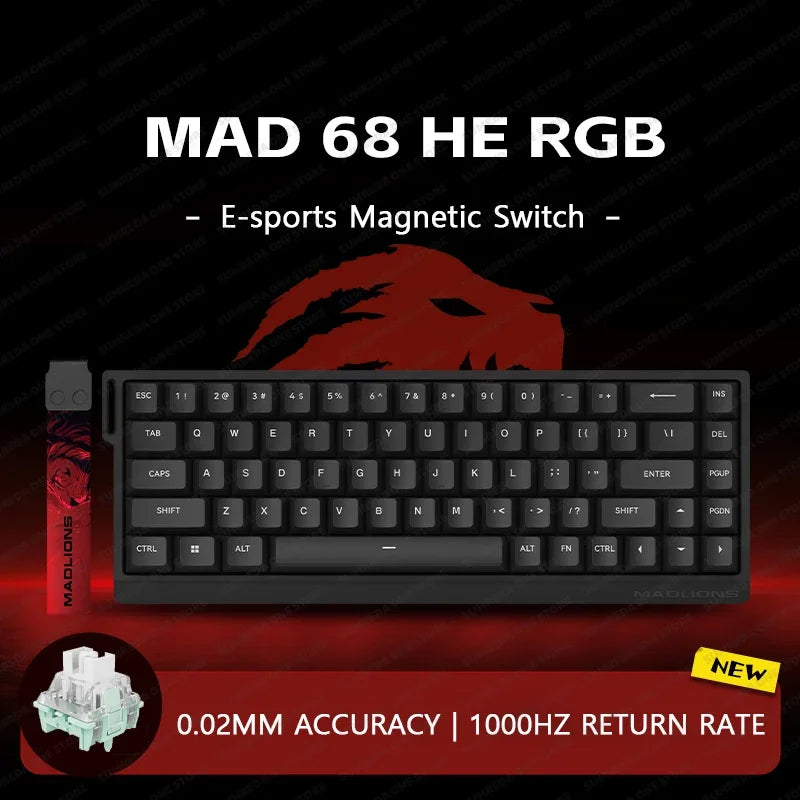 MADLIONS Mad60HE Mad 68HE Mechanical Keyboard Magnetic Switch Wired Hot Swap 8K Polling Rate Customized Gaming keyboard Pc Gamer