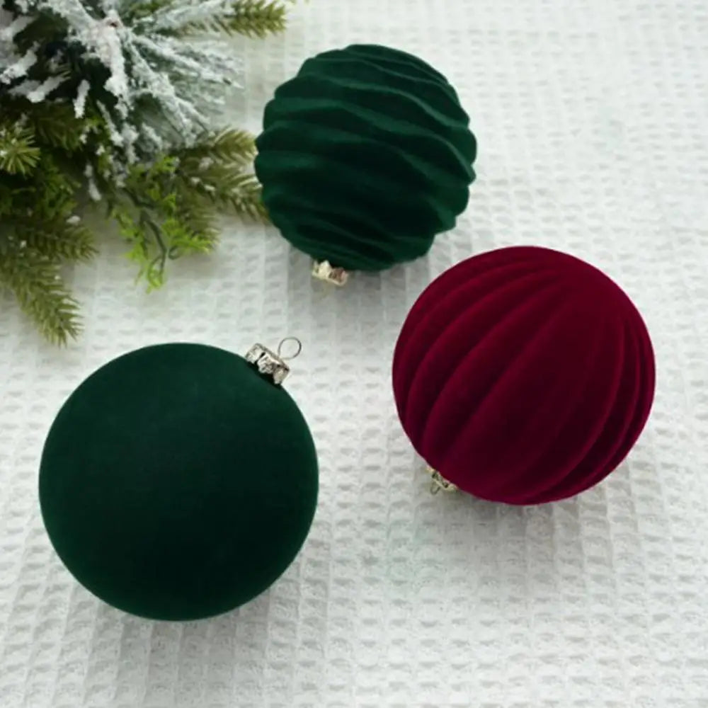 12Pcs Velvet Christmas Ball Decoration Christmas Tree Ball Ornament Pendant Hanging Decor Merry Christmas Xmas Decoration