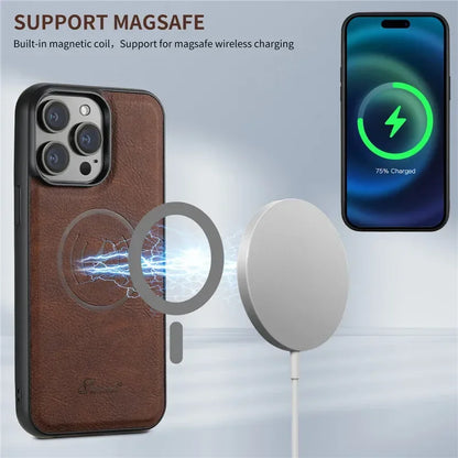 2 In 1 Luxury Magsafe Wallet Leather Phone Case For iPhone 16 15 14 13 12 Pro Max Plus 16 Pro Magnetic Flip Card Holder Cover