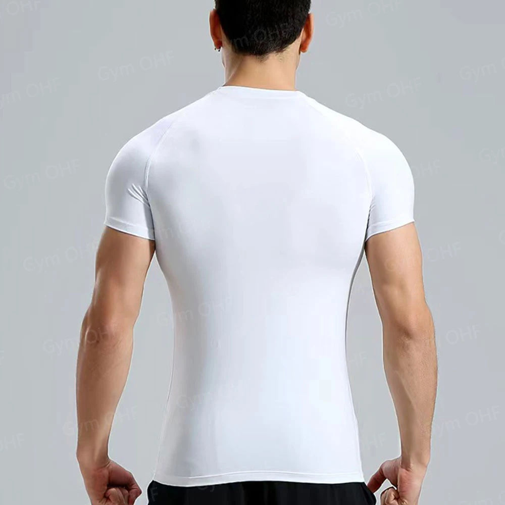 Men Gym Fitness Workout Tights Sport Jersey Athletic Running Shirt Compression Long Sleeve T Shirt Men Elastic Training T-shirt