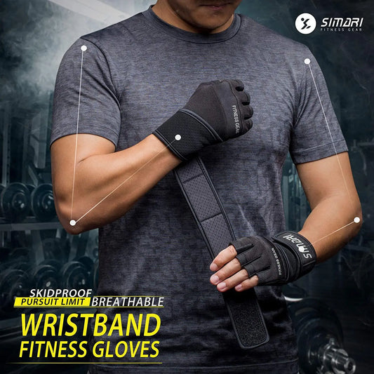 Gym Gloves Fitness Weight Lifting Body Building Wrist Wrap Training Sport Half Finger Workout Fitness Gloves for Men Women