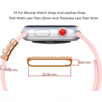 Disney Mickey Mouse Metal Watch Band Decoration Kawaii Hallowmas Apple Watch Jewelry Smart Watch Silicone Strap Bracelet Jewelry