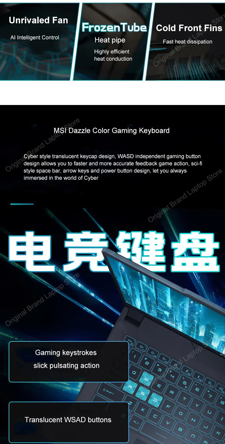 2024 MSI Cyborg 14 Gaming Laptop 14 Inch FHD 144Hz IPS Screen Notebook i5-13420H 16GB 512GB SSD RTX4050 Netbook Laptop Computer