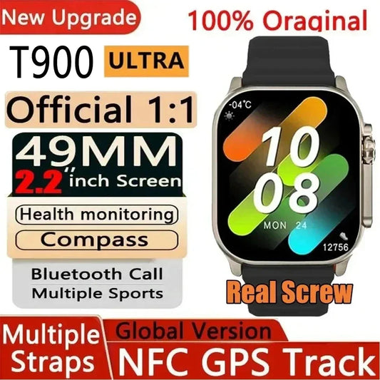 Original T900 Ultra 2 Smart Watch 49mm Men Women Bluetooth Call BT Music Wireless Charging NFC Smartwatch For Android IOS