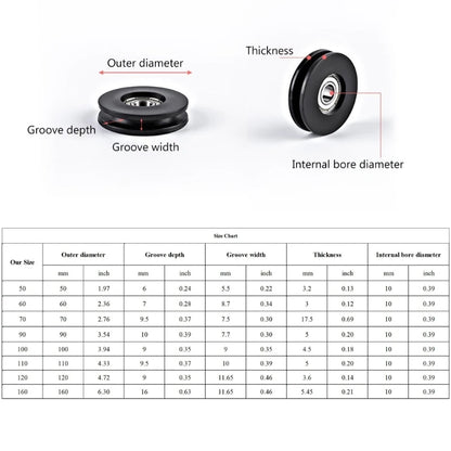 1Pc Nylon Bearing Pulley Wheel Round Fitness Pulley Wheel Bearing Replacements Gym Equipment Parts for Fitness Equipment