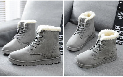 2022 New Fashion Women Boots Winter Snow Boots Female Boots Warm Lace Flat with Women Shoes Tide Shoes Hot Sale 35-40